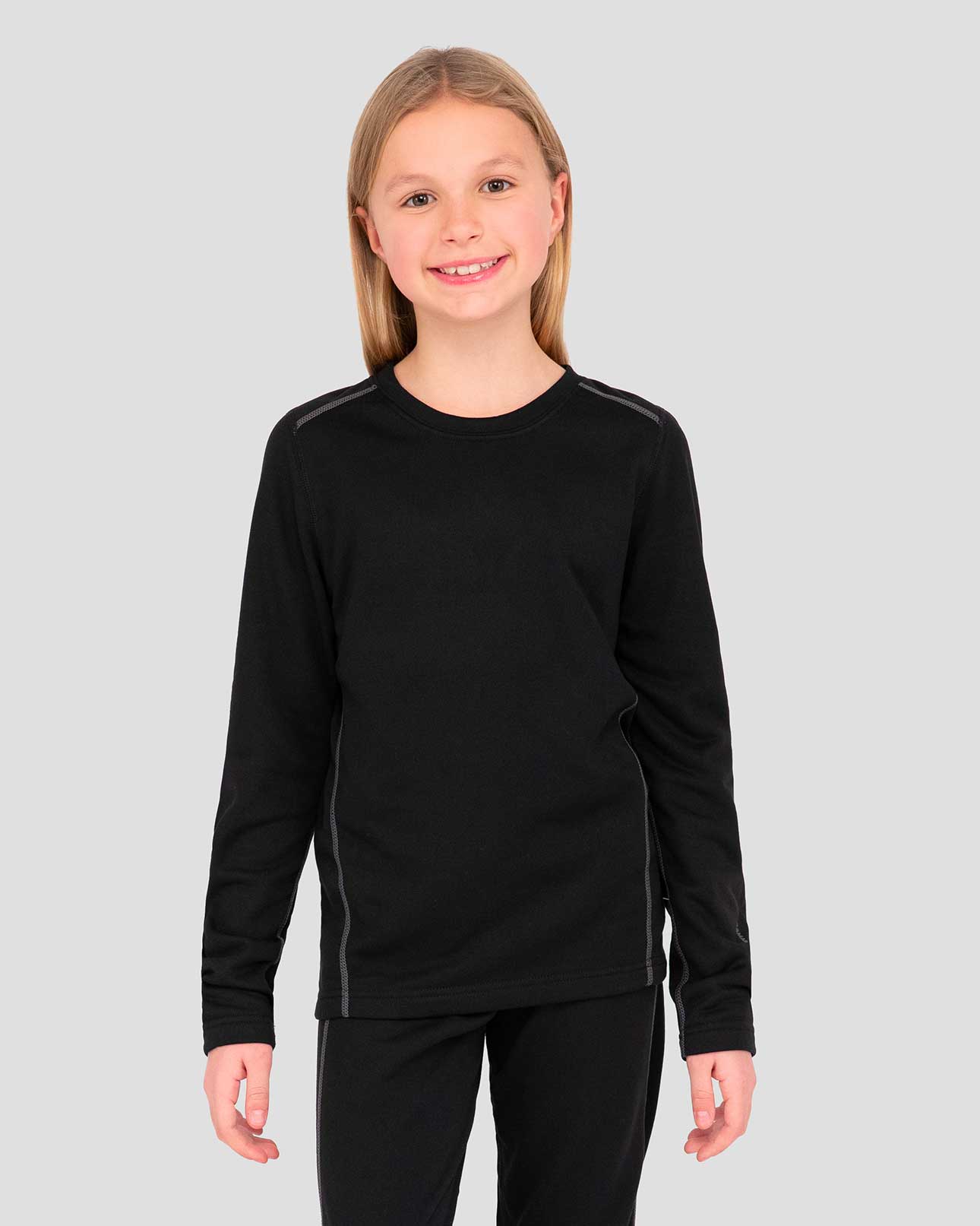 Kids' Genesis Heritage Expedition Weight Fleece Thermal Crew Shirt | Color: Onyx