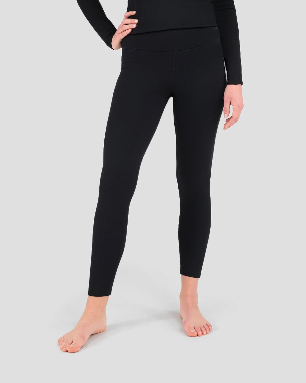 Black Merino Wool Pants - Heavyweight Base Layer