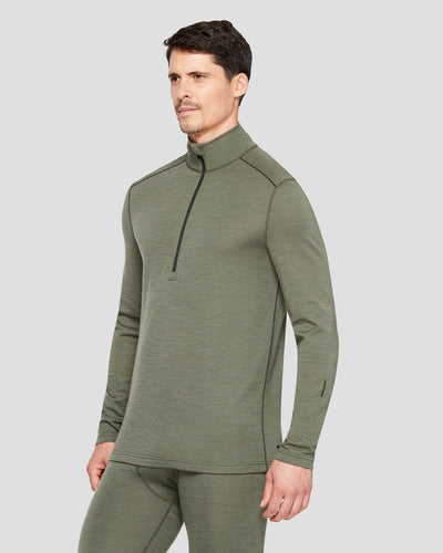 2.0 Men's Midweight Ultra Merino Wool Half-Zip Baselayer Top