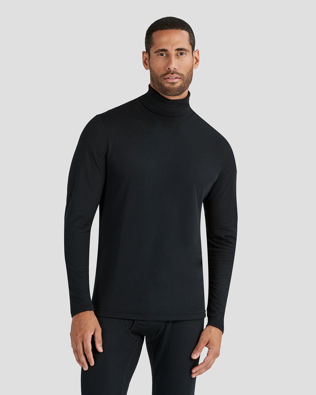 Terramar Men s Thermal Basic Turtle Neck Long Sleeve Shirt