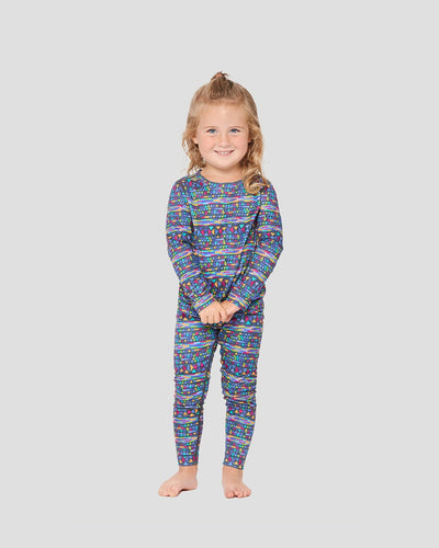 Toddlers' Free Ride Print Heritage Midweight Baselayer 2-Piece Set | Color: Fearless Trek |  #color_fearless-trek