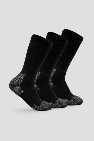 Steel Toe Boot Work Socks (3 Pairs) | Color: Black