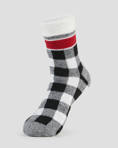 Adults' Dual Layer Anti-Slip Cabin Socks | Color: White Buffalo