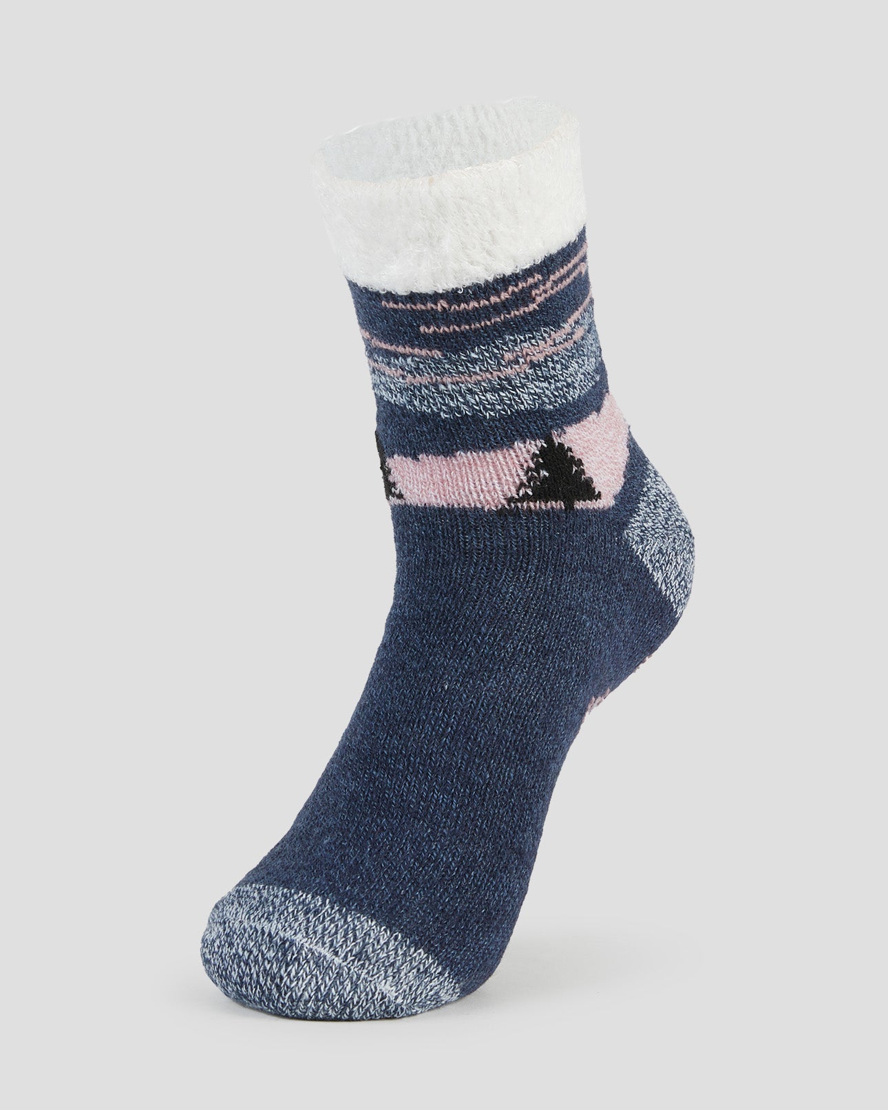 Adults' Dual Layer Anti-Slip Cabin Socks | Color: Blue Mountain