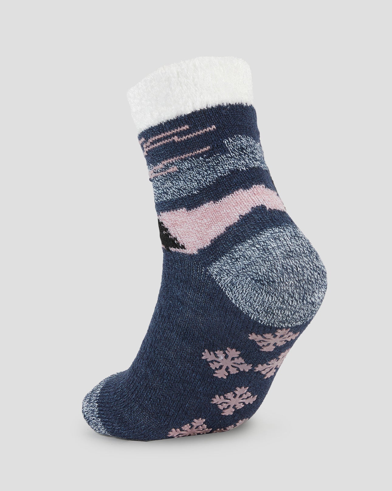 Adults' Dual Layer Anti-Slip Cabin Socks | Color: Blue Mountain