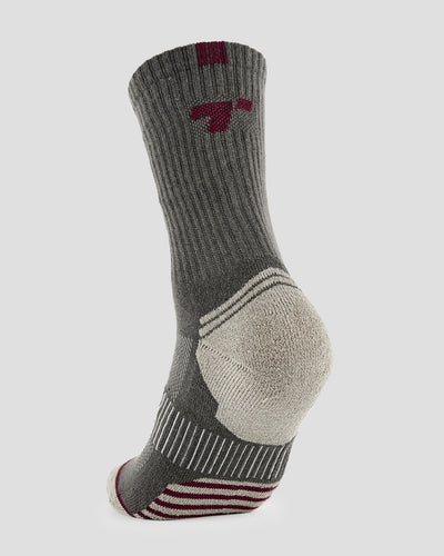 Adults' Hemp Crew Trail Socks (2 Pairs) | Color: Burgundy