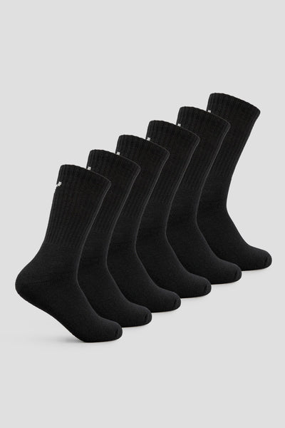 Work & Sports Socks (6 Pairs) | Color: Black