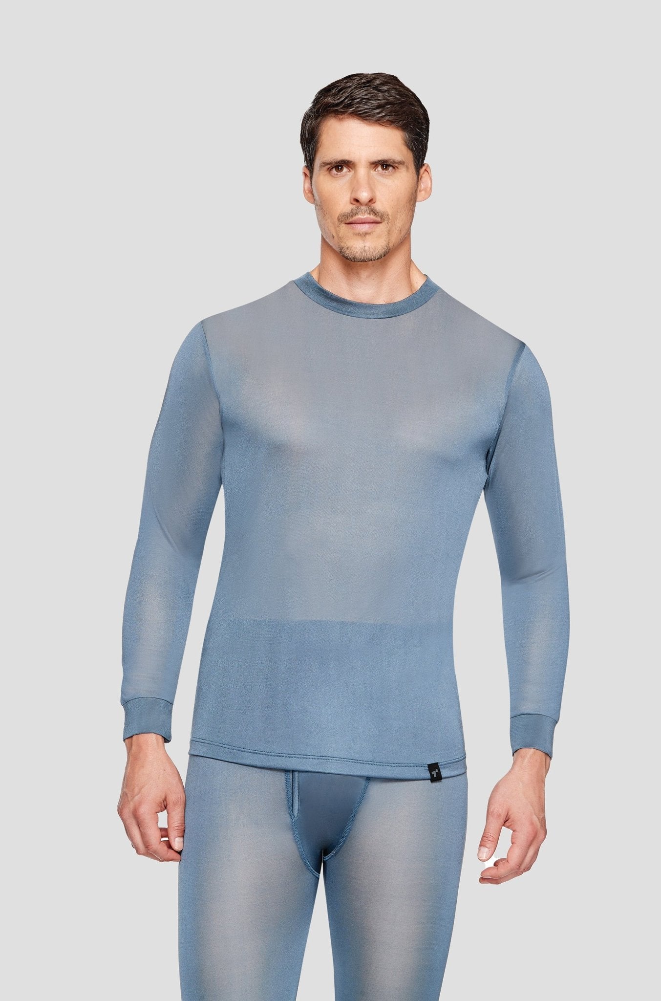 Men's Thermasilk® Heritage Crew | Color: Steel Blue