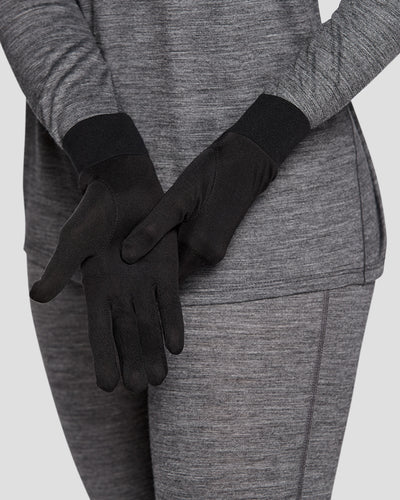 Thermasilk® Lightweight Silk Glove Liners | #color_black