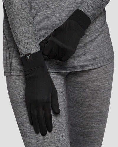 Thermasilk® Lightweight Silk Glove Liners | #color_black