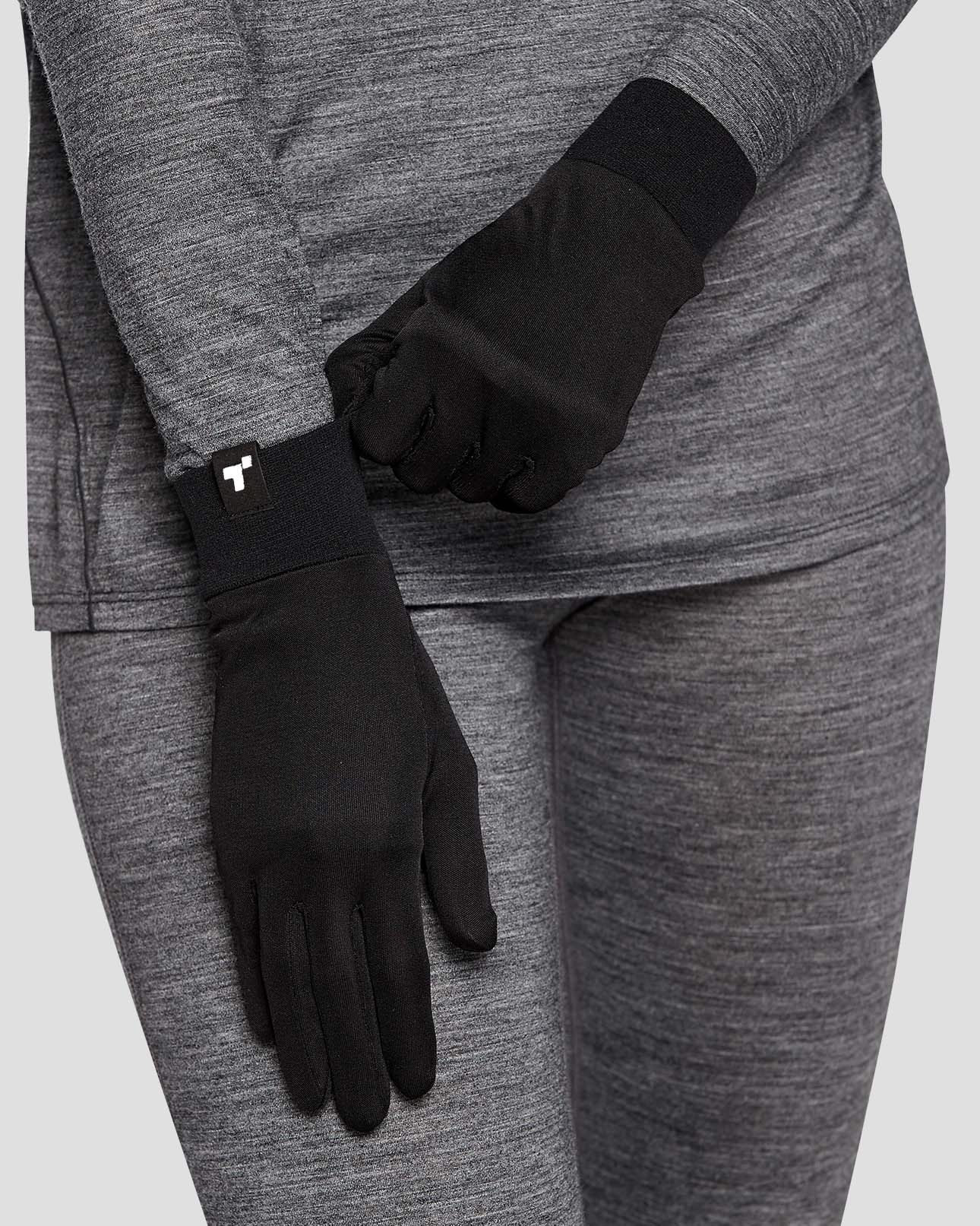 Thermasilk® Lightweight Stretch Silk Glove Liners | Color: Black