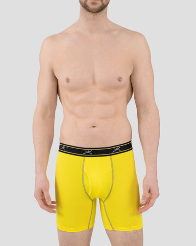 Men's TXO 6-Inch Boxer Briefs (3 Pack) | Color: Yellow/Black/Dark Grey | #color_yellow-black-dark-grey