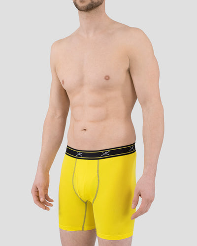 Men's TXO 6-Inch Boxer Briefs (3 Pack) | Color: Yellow/Black/Dark Grey | #color_yellow-black-dark-grey