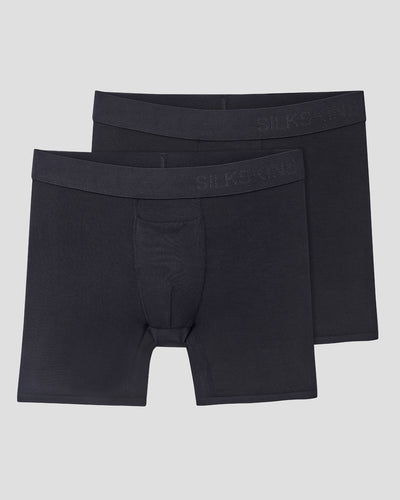 Men's SilkSkins® 6-Inch Boxer Briefs (2 Pack) | Color: Black