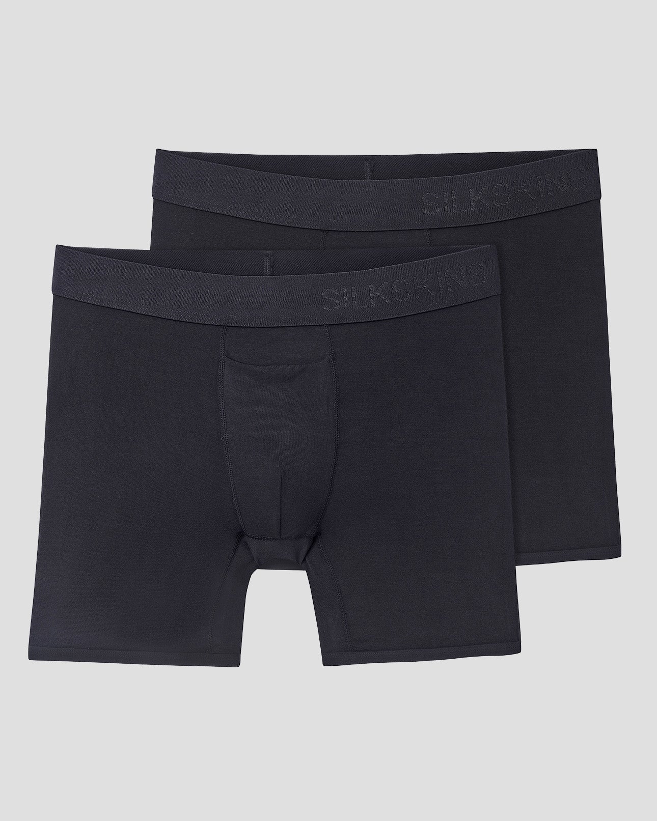 Men's SilkSkins® 6-Inch Boxer Briefs (2 Pack) | Color: Black | #color_black