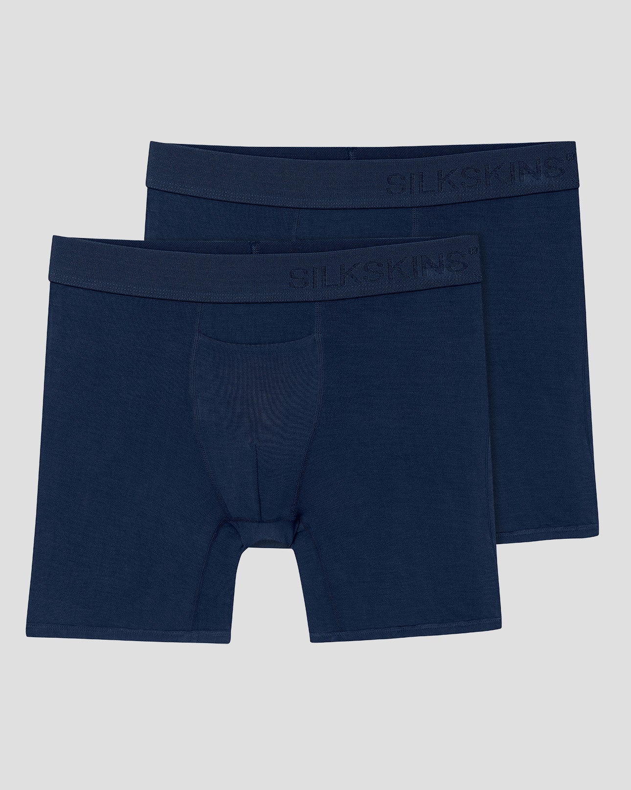 Men's SilkSkins® 6-Inch Boxer Briefs (2 Pack) | Color: Navy | #color_navy