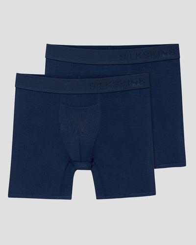 Men's SilkSkins® 6-Inch Boxer Briefs (2 Pack) | Color: Navy | #color_navy
