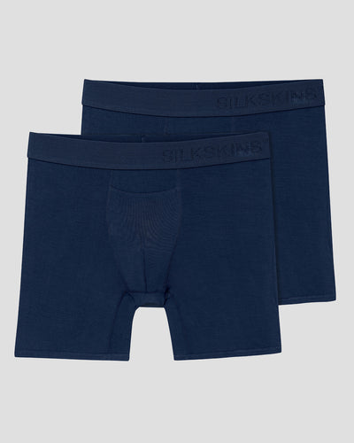 Men's SilkSkins® 6-Inch Boxer Briefs (2 Pack) | Color: Navy