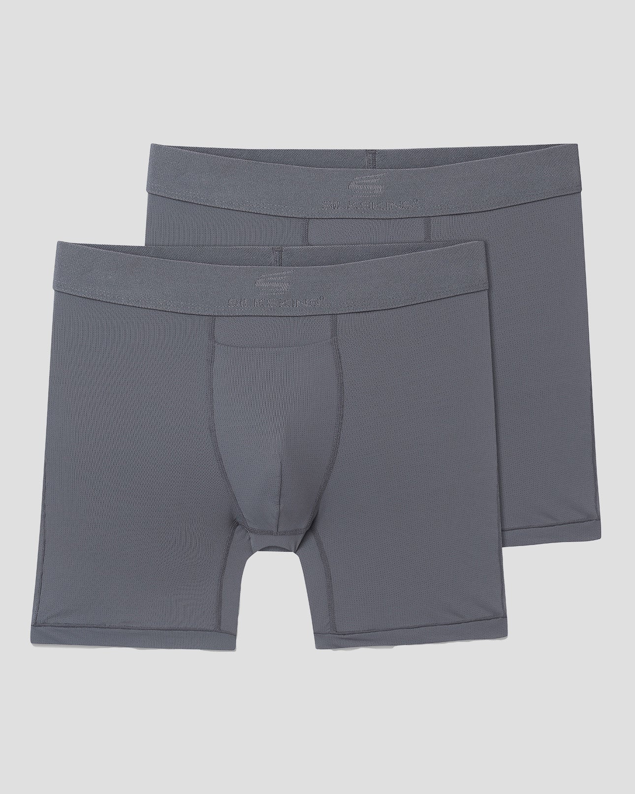 Men's SilkSkins® Air Cool 6-Inch Boxer Briefs (2 Pack) | Color: Grey | #color_grey