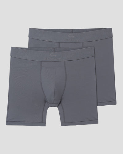 Men's SilkSkins® Air Cool 6-Inch Boxer Briefs (2 Pack) | Color: Grey | #color_grey