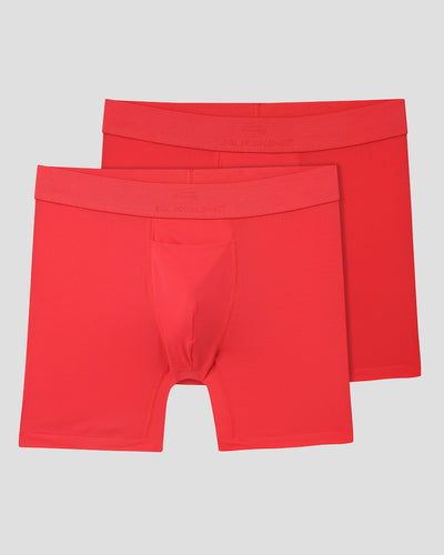 Men's SilkSkins® Air Cool 6-Inch Boxer Briefs (2 Pack) | Color: Red | #color_red