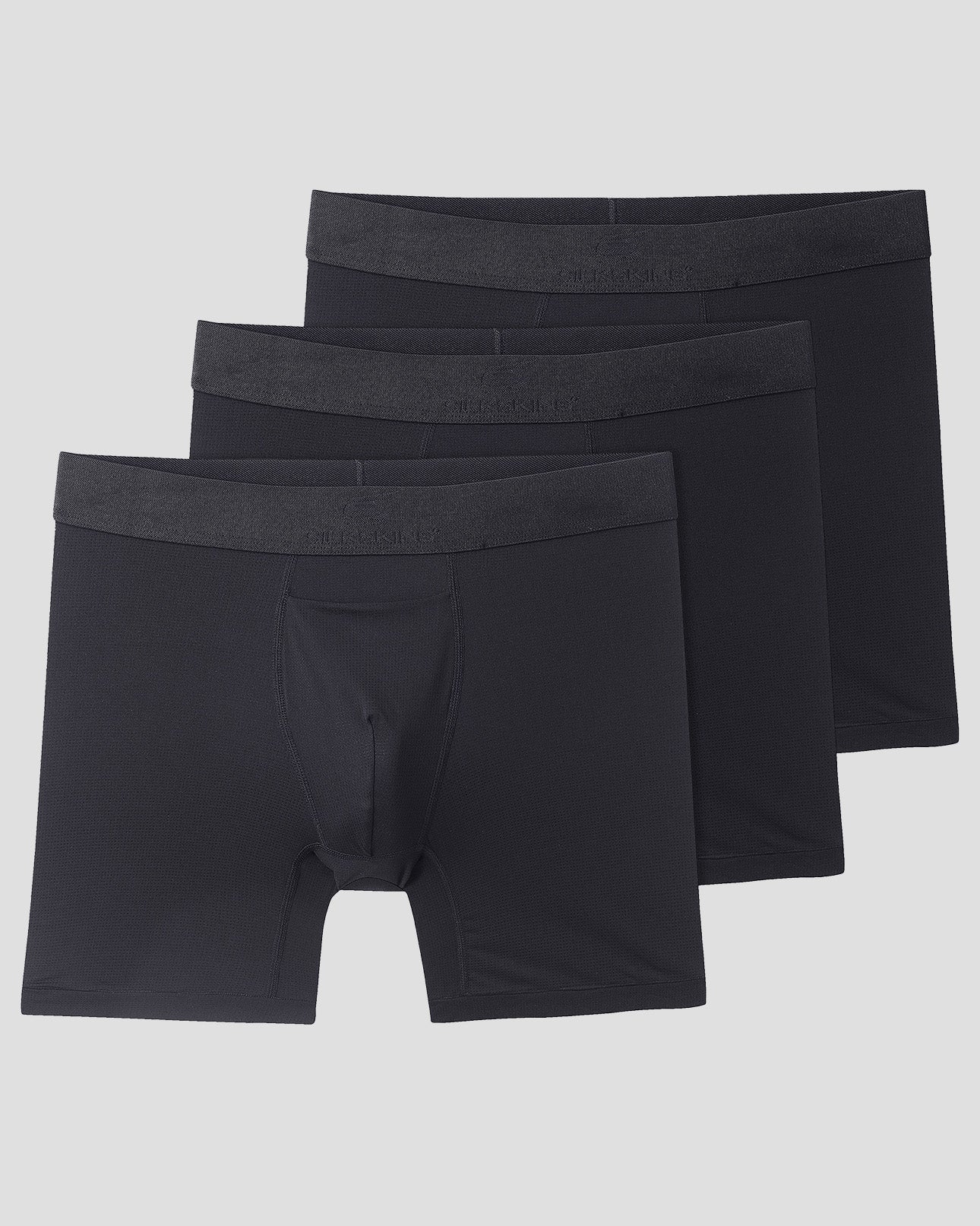 Men's SilkSkins® Air Cool 6-Inch Boxer Briefs (3 Pack) | Color: Black | #color_black