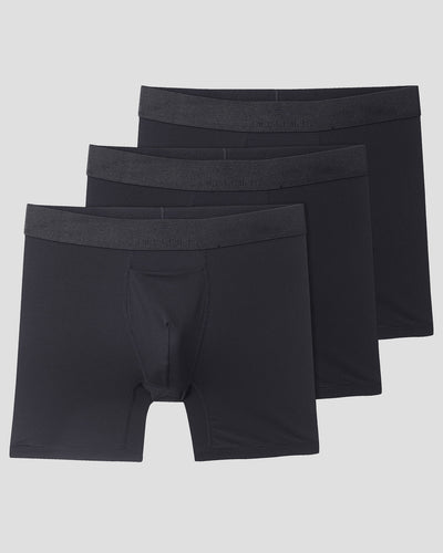 Men's SilkSkins® Air Cool 6-Inch Boxer Briefs (3 Pack) | Color: Black | #color_black