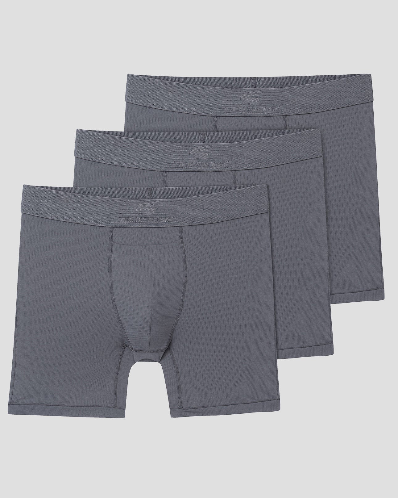 Men's SilkSkins® Air Cool 6-Inch Boxer Briefs (3 Pack) | Color: Grey