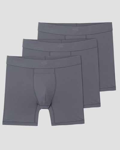 Men's SilkSkins® Air Cool 6-Inch Boxer Briefs (3 Pack) | Color: Grey | #color_grey