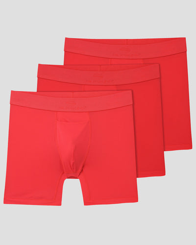 Men's SilkSkins® Air Cool 6-Inch Boxer Briefs (3 Pack) | Color: Red | #color_red