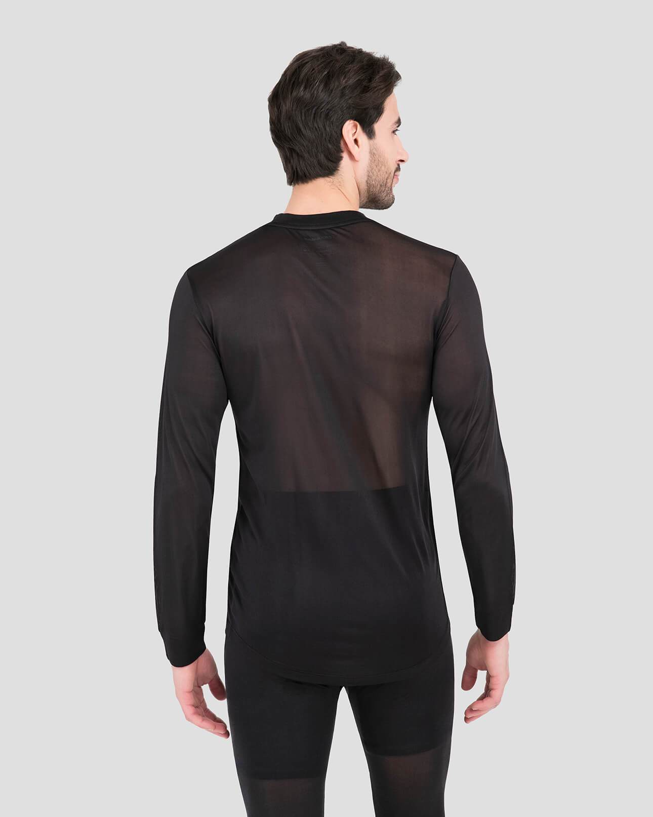 Big & Tall Men's Thermasilk® Heritage Lightweight Baselayer Crew Top | Color: Black