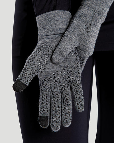Women's Midweight Ultra Merino Wool Glove Liners | Color: Charcoal Heather | #color_charcoal-heather