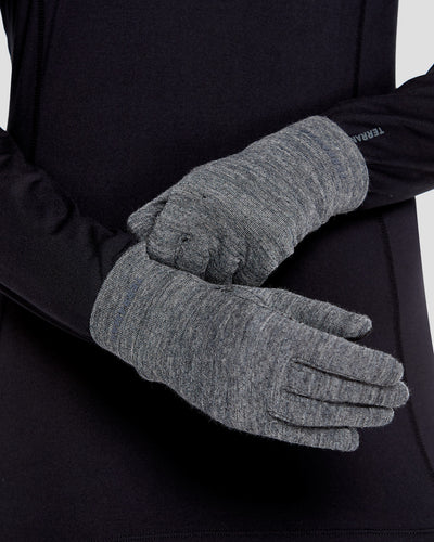 Women's Midweight Ultra Merino Wool Glove Liners | Color: Charcoal Heather | #color_charcoal-heather