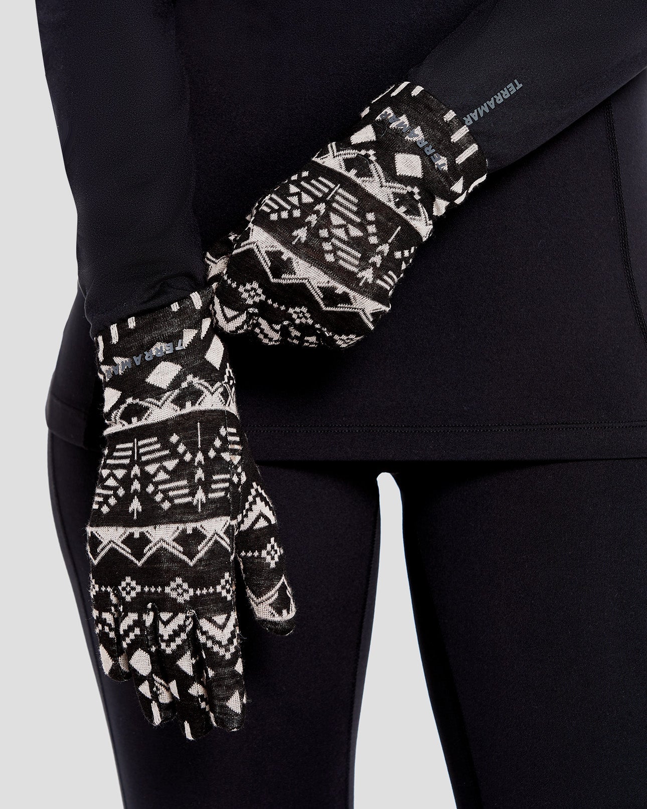 Women's Midweight Ultra Merino Wool Glove Liners | Color: Black Back Country | #color_black-back-country