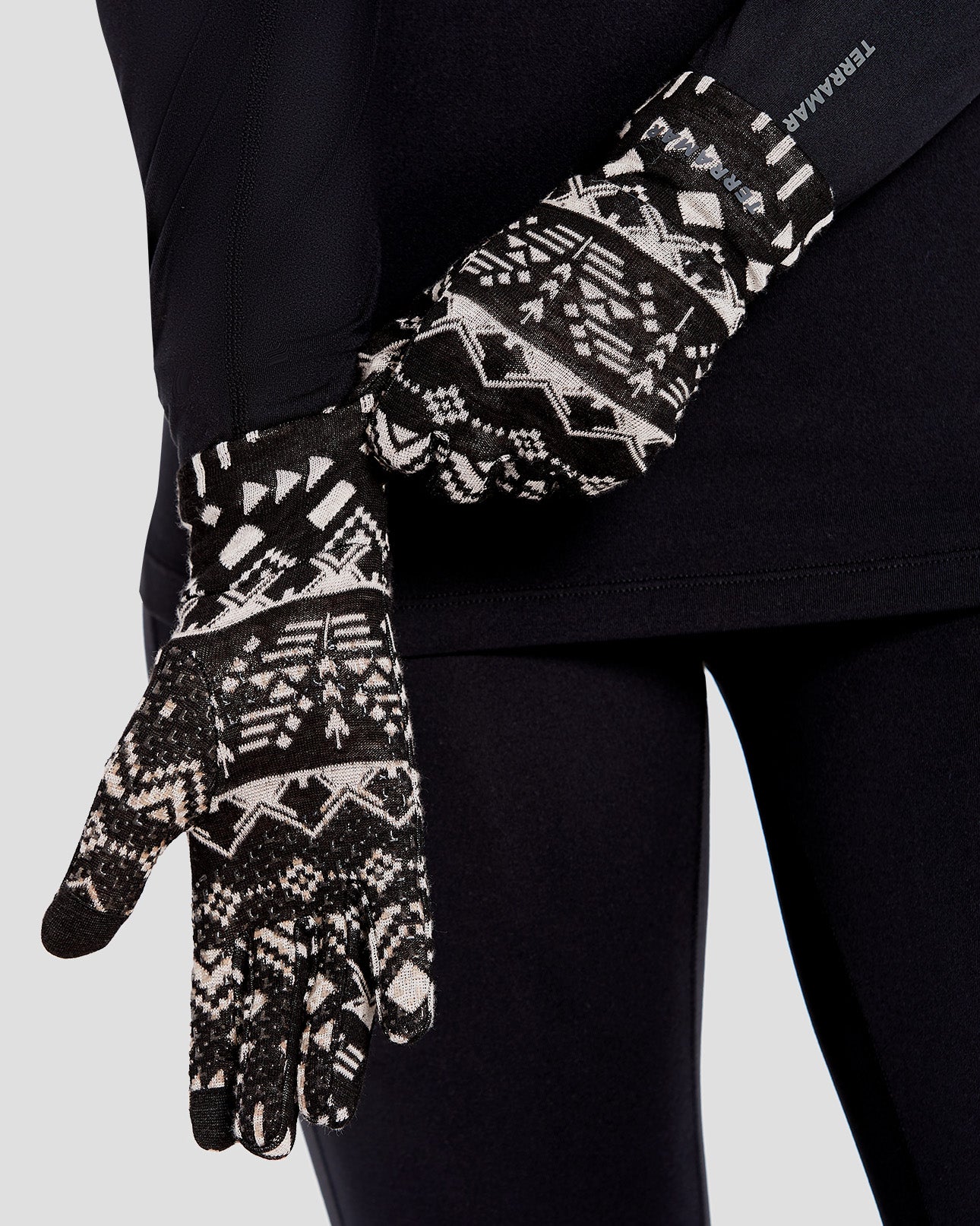 Women's Midweight Ultra Merino Wool Glove Liners | Color: Black Back Country | #color_black-back-country