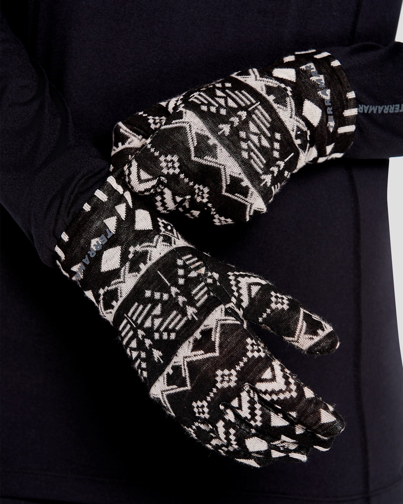 Women's Midweight Ultra Merino Wool Glove Liners | Color: Black Back Country | #color_black-back-country
