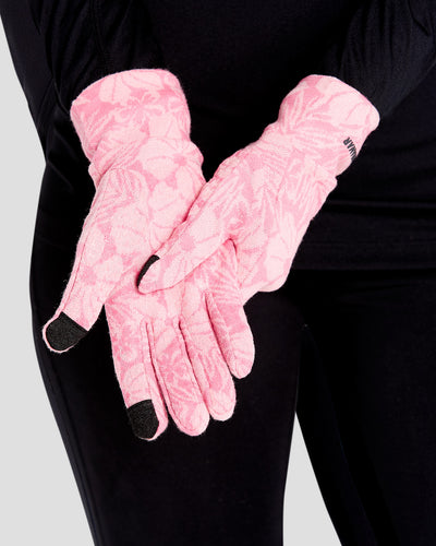 Women's Midweight Ultra Merino Wool Glove Liners | Color: Rose Snow Dusting