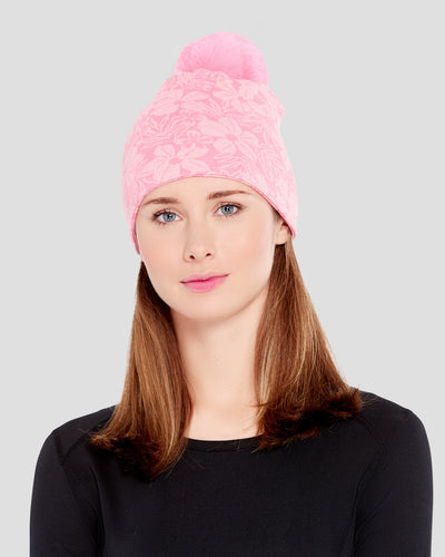 Women's Midweight Ultra Merino Wool Hat | Color: Rose Snow Dusting