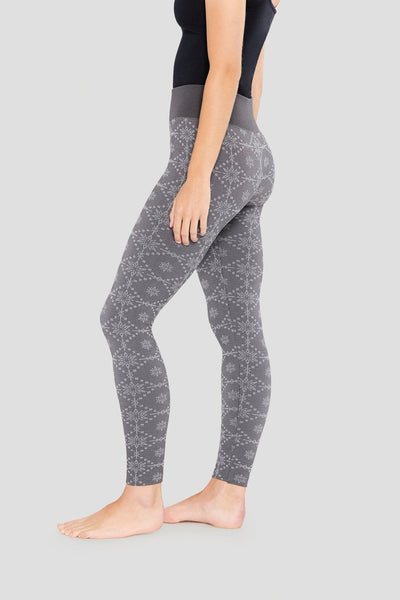 Women's Altitude UPF 25 Essential Leggings | Color: Black | #color_first-tracks-snowflake