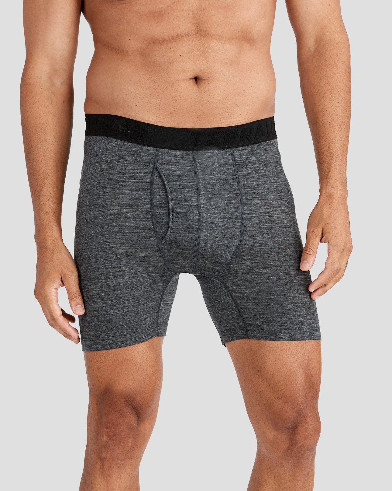 Men's All-Season Merino Wool Boxer Briefs | Color: Dark Grey Heather