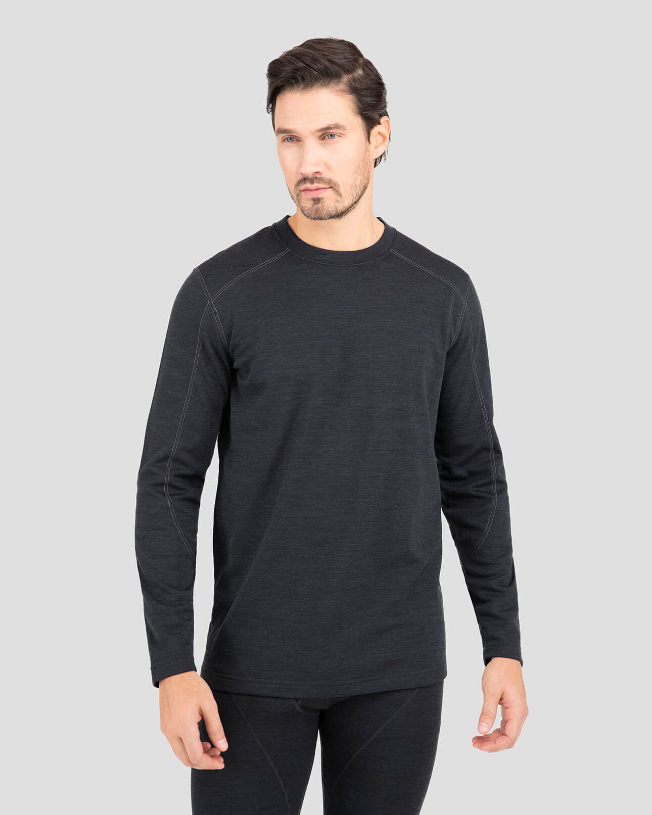 Men's Thermawool® Heavyweight Thermal Crew Shirt | Color: Smoke Heather