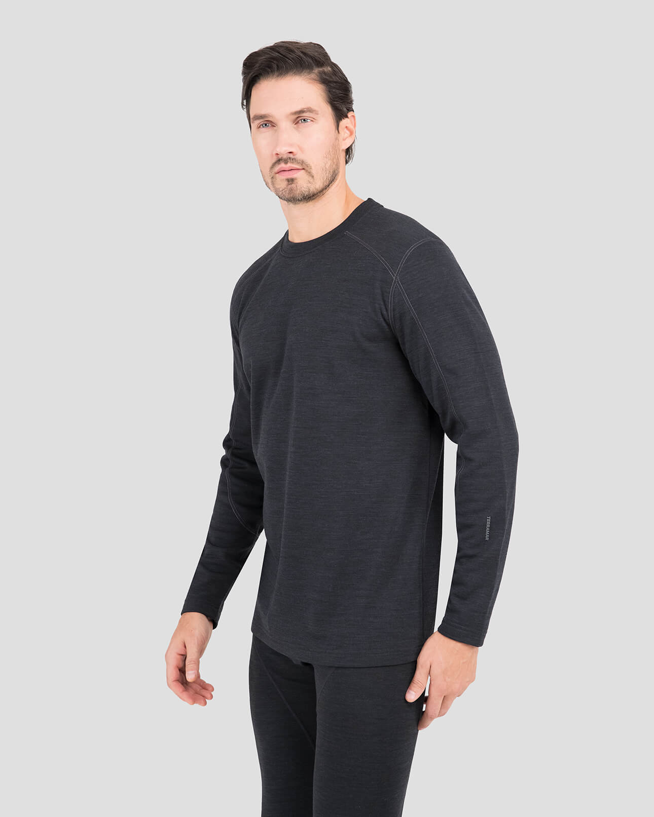 Men's Thermawool® Heavyweight Thermal Crew Shirt | Color: Smoke Heather