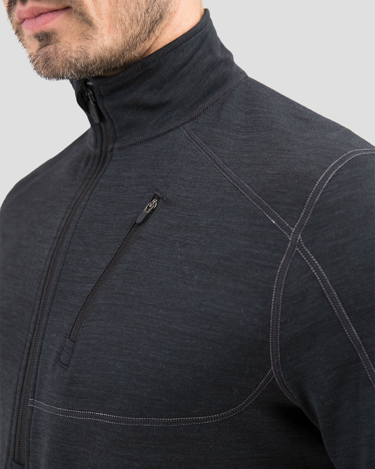 Men's Thermawool® Heavyweight Half-Zip Thermal Shirt | Color: Smoke Heather | #color_smoke-heather