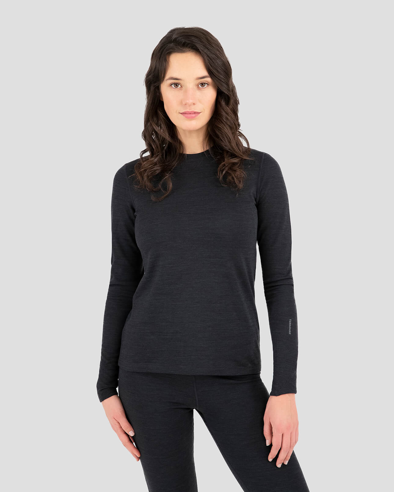 Women's Thermawool® Heavyweight Merino Wool Thermal Crew Shirt | Color: Smoke Heather