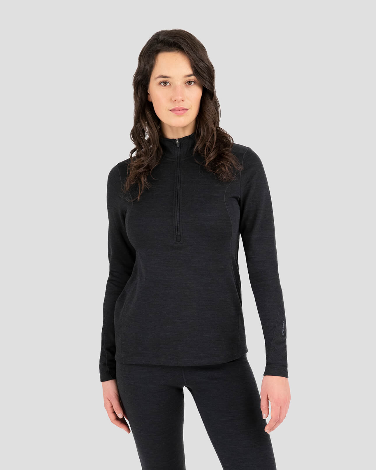 Women's Thermawool® Heavyweight Merino Wool Half-Zip Thermal Shirt | Color: Smoke Heather