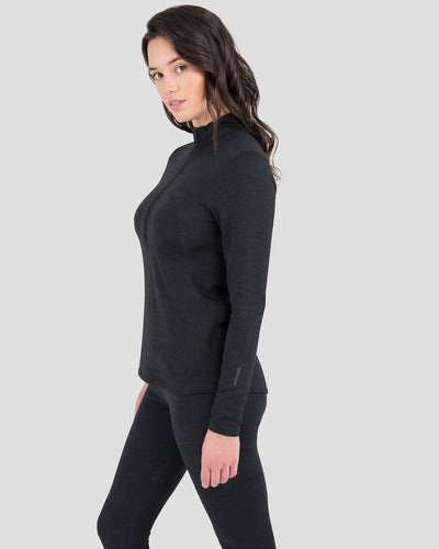 Women's Thermawool® Heavyweight Merino Wool Half-Zip Thermal Shirt | Color: Smoke Heather