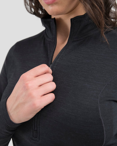 Women's Thermawool® Heavyweight Merino Wool Half-Zip Thermal Shirt | Color: Smoke Heather