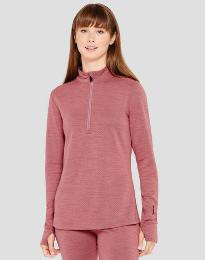 Women's Ultra Merino Half Zip | Color: Dusty Berry | #color_dusty-berry