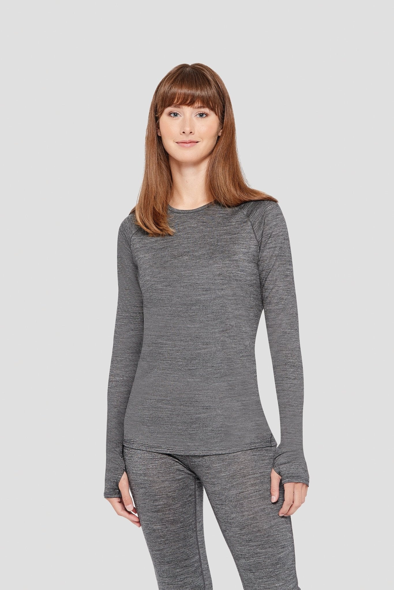 Women's All Season Merino Crew | Color: Dark Grey Heather