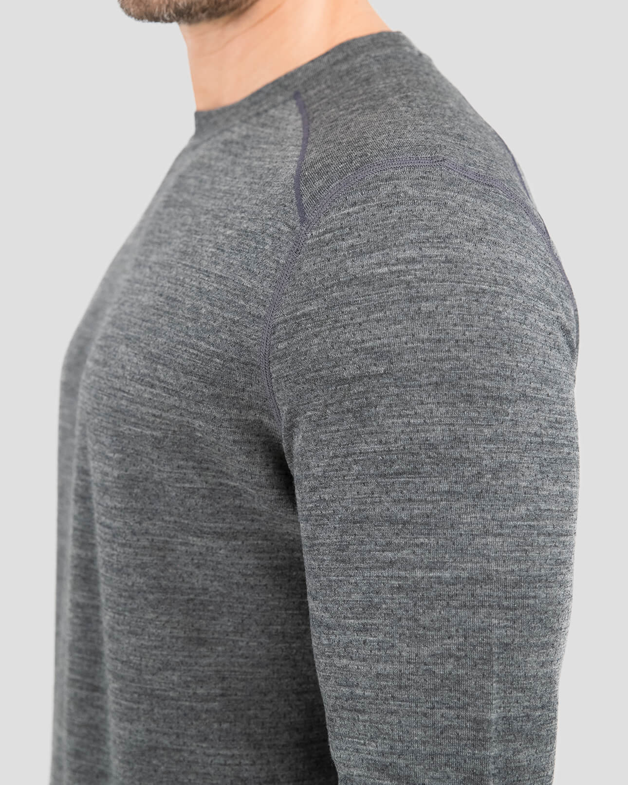 Men's Ultra Merino Crew | Color: Charcoal Heather |  #color_charcoal-heather
